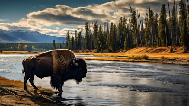 La belleza escénica del parque nacional de Yellowstone majestuoso