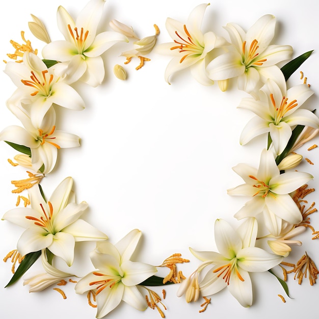 Belleza floreciente Fondo de marco cautivador de hojas y flores para un toque decorativo exquisito