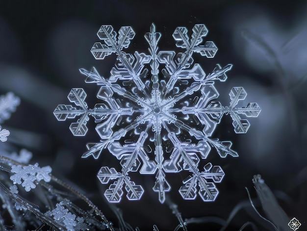 La belleza helada de cerca de los intrincados patrones de copos de nieve en impresionantes detalles
