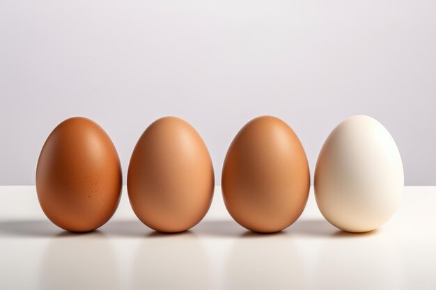 La belleza de los huevos aislados sobre un fondo blanco