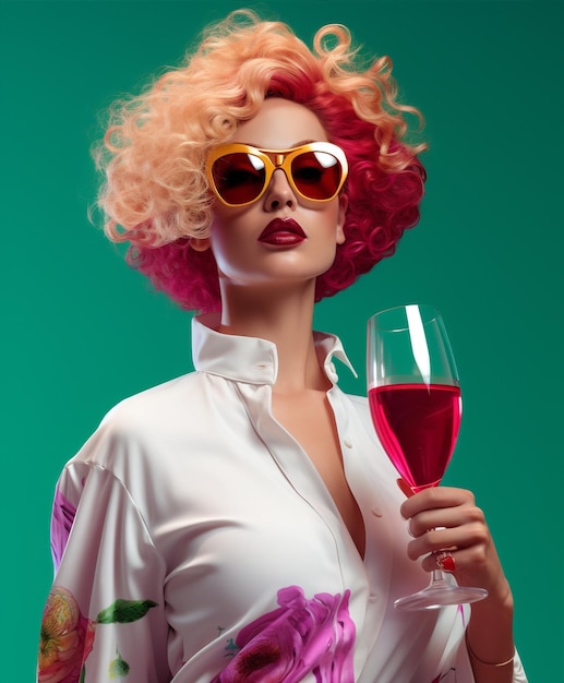 Foto belleza mujer alcohol moda vidrio beber