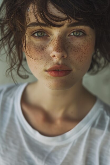 La belleza natural en un retrato de una mujer joven