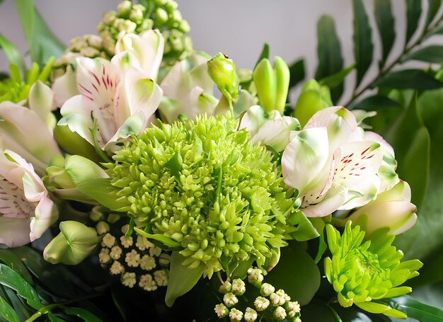 La belleza de la naturaleza en un bouquet verde fresco de flores perfumadas