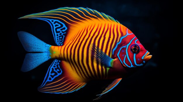 Foto la belleza de la naturaleza de los coloridos peces ángeles