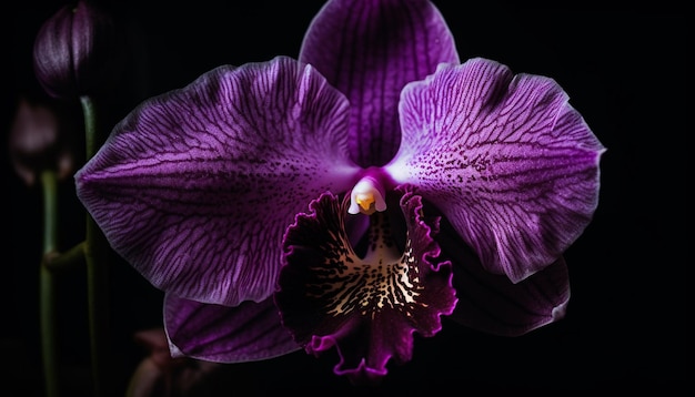 Belleza en la naturaleza Frágil elegancia de una orquídea polilla multicolor generada por inteligencia artificial