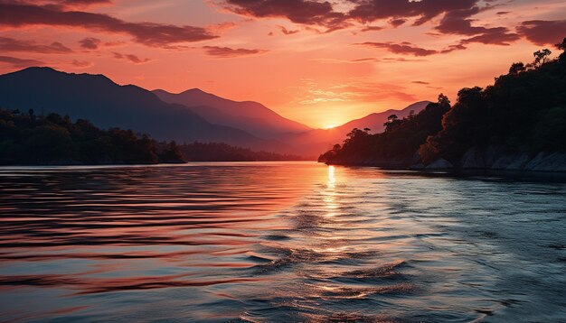 Foto la belleza de la naturaleza reflejada en el cielo generada por la ia