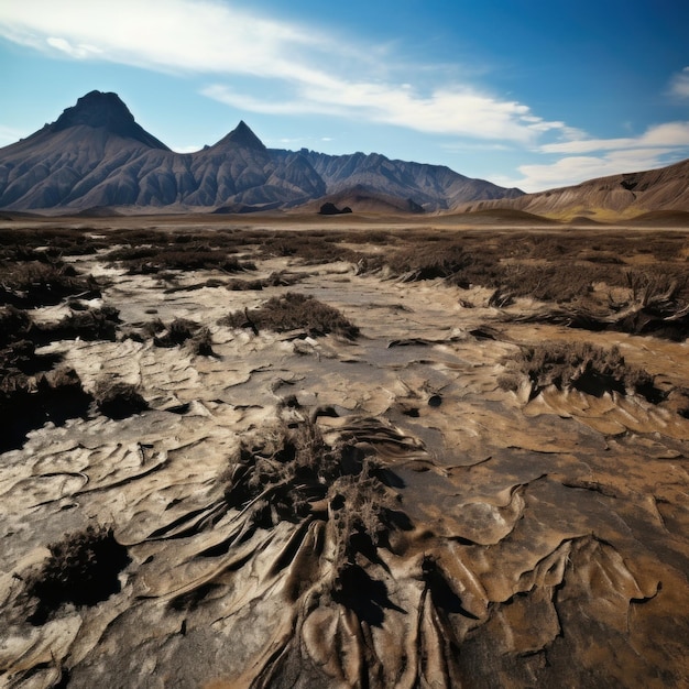 la belleza de otro mundo de un paisaje volcánico con su terreno estéril y picos escarpados