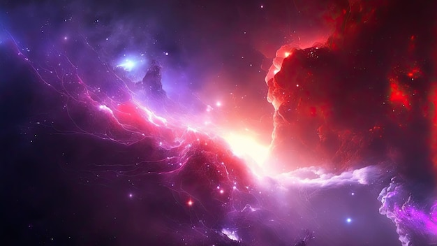 belleza del papel pintado del fondo de la fantasía del espacio de la nebulosa de la galaxia. ia generativa.