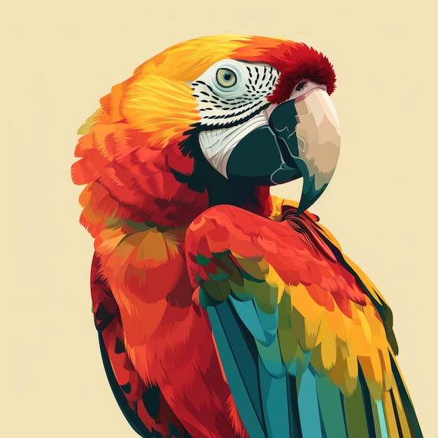 La belleza roja del guacamayo