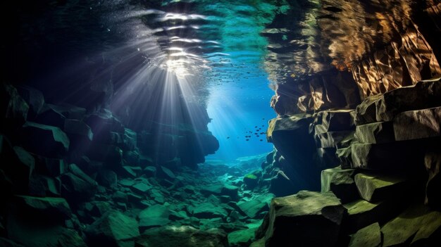 La belleza surrealista de una cueva submarina