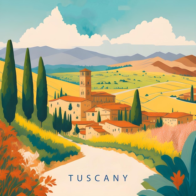 La belleza de la Toscana Italia cartel