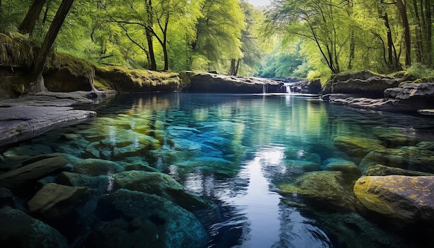 la belleza tranquila de un manantial natural