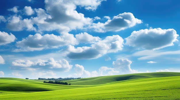 La belleza verde de las nubes el paisaje rural