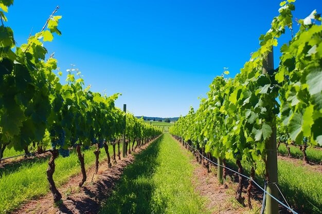 Foto la belleza de un viñedo lleno de uvas