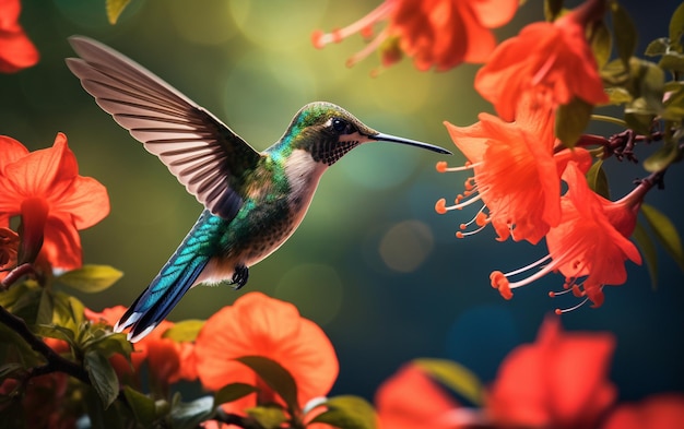 Belleza en vuelo de colibrí