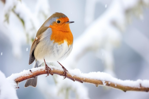 La belleza de Winter39 capturada en una imagen de un petirrojo sentado en una rama cubierta de nieve durante la Navidad