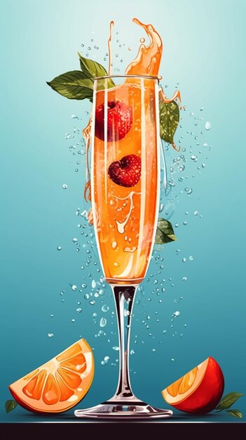 Foto bellini-cocktail-vektorkunstposter