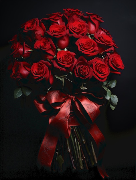 Belo bouquet de rosas vermelhas Composição de flores para o dia de São Valentim isolado Foto de alta qualidade