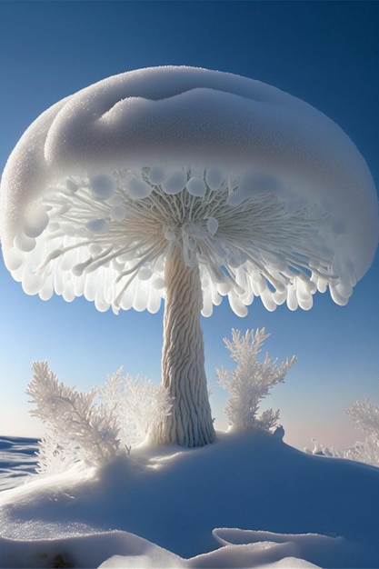 Belo cenário de geada e neve natureza incrível Generative Ai