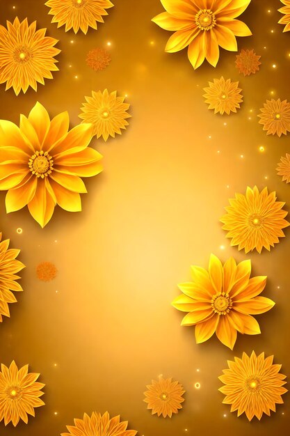 Belo diwali Abstracto fundo floral com flores amarelas Lugar para o seu texto