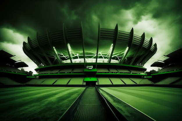 Foto belo estádio de críquete verde escuro