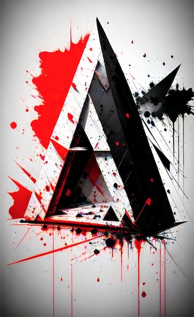 Belo fundo abstrato em forma de triângulo escuro e vermelho