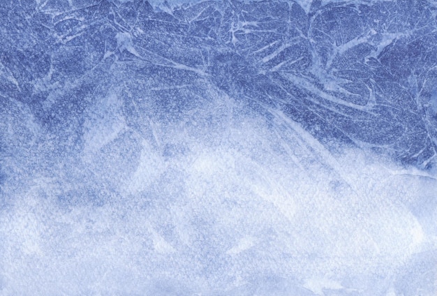 Belo fundo de aquarela abstrata de inverno em tons azuis com um gradiente o efeito de cracke