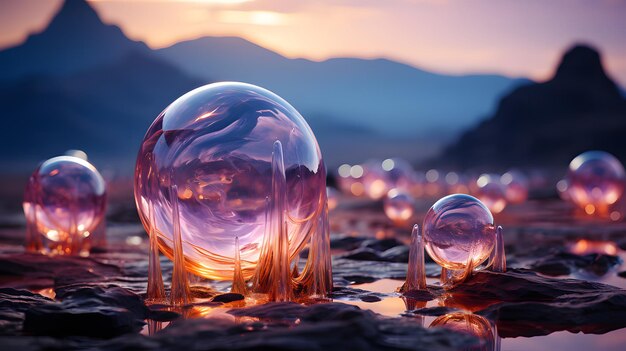 Foto belo fundo de bola de cristal ia generativa