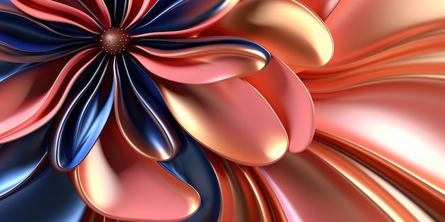 Belo fundo de design floral metálico brilhante colorido abstrato lindo Generative AI AIG32