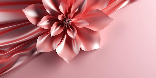 Belo fundo de design floral metálico brilhante rosa abstrato lindo Generative AI AIG32