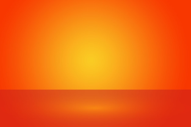 Belo fundo de gradiente laranja para produto e texto, estúdio de pódio vazio