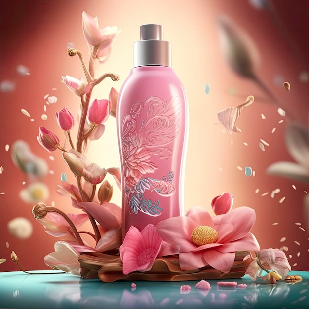 belo fundo de produto floral rosa abstrato para produtos de beleza