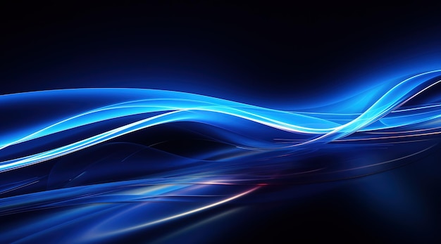 Belo fundo de tecnologia de ondas abstratas com conceito corporativo de efeito digital de luz azul