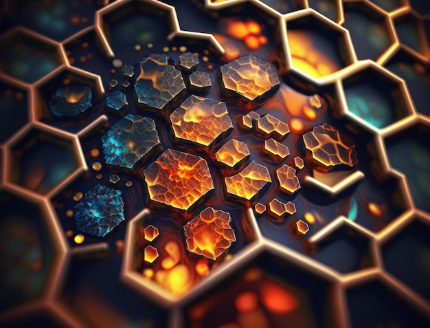 Belo fundo hexagonal pedra preciosa natural Generative AI technology