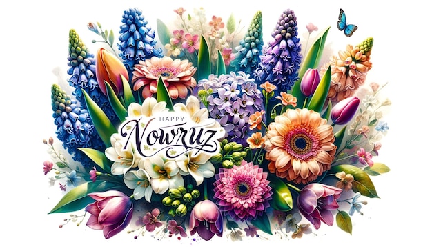 Belo fundo nowruz em estilo aquarela