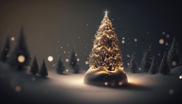 Belo fundo realista de Natal com árvore de Natal Generative AI