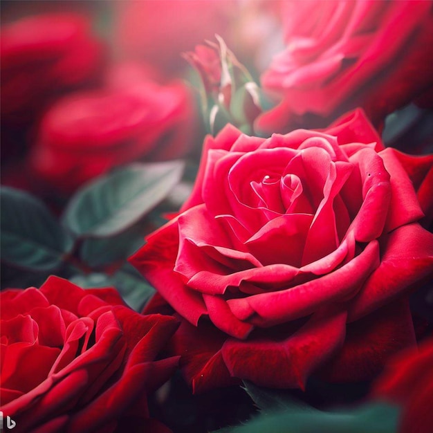 belo jardim de rosas vermelhas