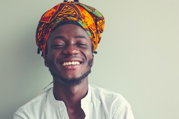 Foto belo modelo masculino africano vestindo roupas tradicionais