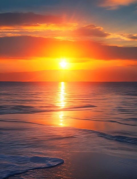 Belo nascer do sol sobre o mar