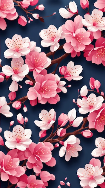 Belo padrão perfeito de flor de cerejeira rosa