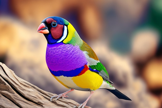 Belo passarinho Gouldian multicolorido da Austrália