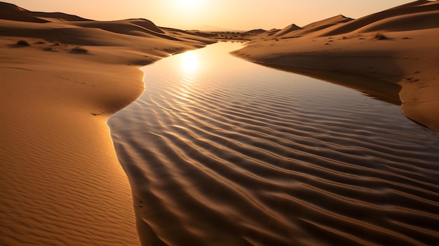 Belo pôr do sol no deserto