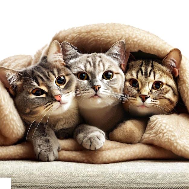 Belo retrato de um grupo de gatos ai imagem de ilustração digital de arte vetorial