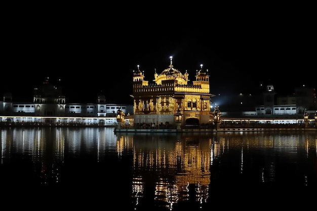 Belo templo dourado situado em Amritsar Índia