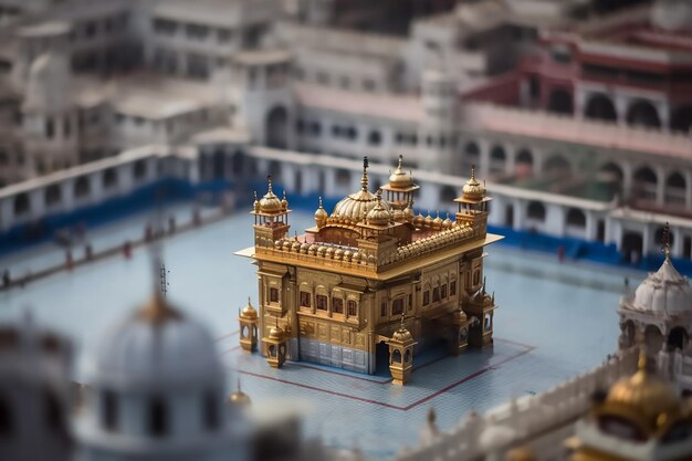 Belo templo dourado situado em Amritsar Índia