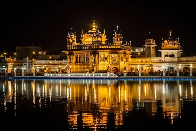 Belo templo dourado situado em Amritsar Índia