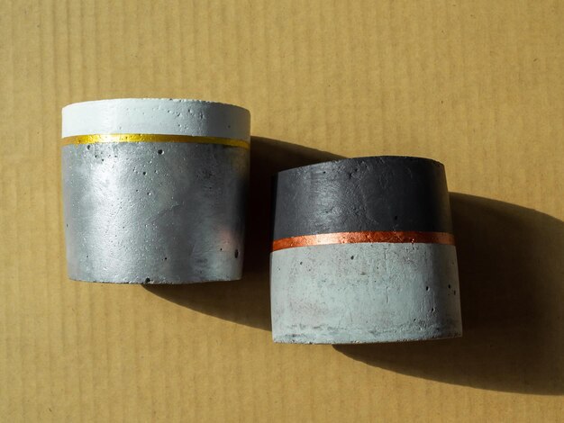 Belo vaso de concreto pintado vazio Pote de cimento artesanal para decoração de casa