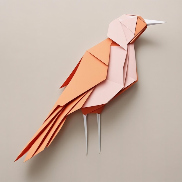 Belos artesanatos de origami de papel de pássaro