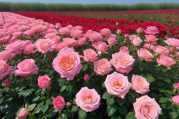 Belos campos de rosas