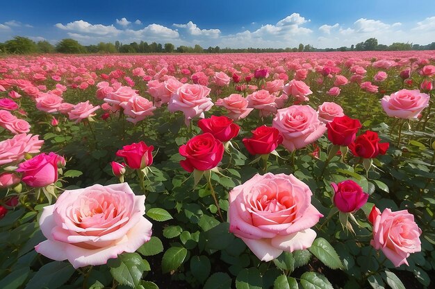 Belos campos de rosas